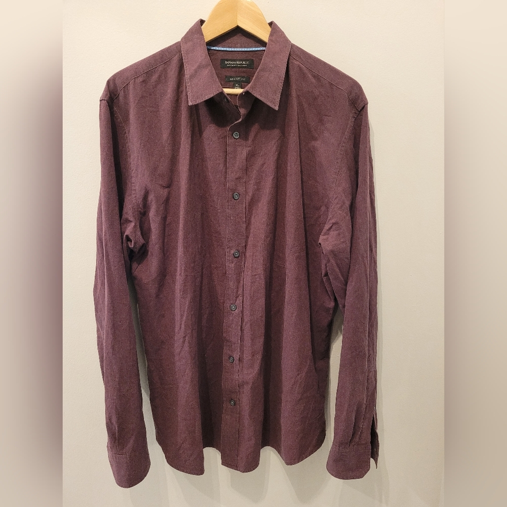 Banana Republic 078 Wash Shirt, XL, Burgandy